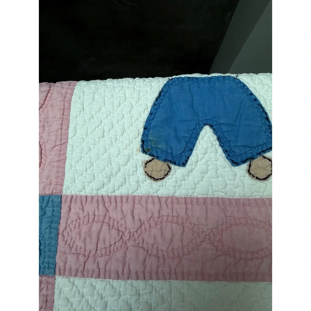 Vintage Pink and Blue Baby Quilt